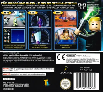 LEGO Star Wars - The Complete Saga (Europe) (En,Fr,De,Es,It,Da) box cover back